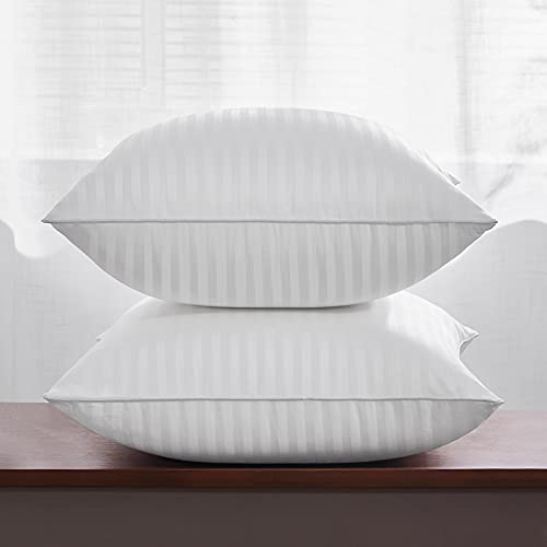 Oubonun 18 x 18 Throw Pillow Inserts, Firm and Fluffy Decorative Square Pillows for Couch Bed Sofa with Soft Cotton Cover White Cushion with Down Alternative Pack of 2 - Image 2
