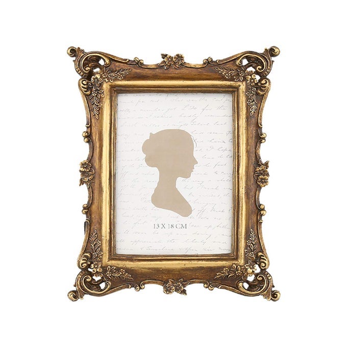 VINTAGE PICTURE FRAME 5X7 INCH LUXURY ANTIQUE PHOTO FRAMES WITH GLASS FRONT PHOTO DISPLAY TABLETOP WALL HANGING GIFT IDEAS BRONZE GOLD