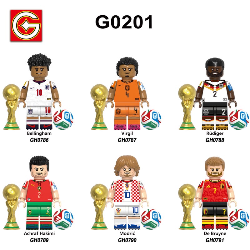 مجموعة مكعبات بناء كأس العالم لكرة القدم (100-200 قطعة) - Image 3