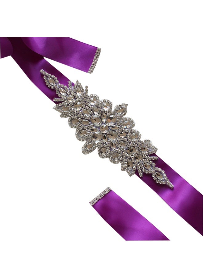 حزام وشاح زهور نسائي للبنات ， لفستان زفاف العروس/فستان زفاف الطفل (أرجواني) - Image 2