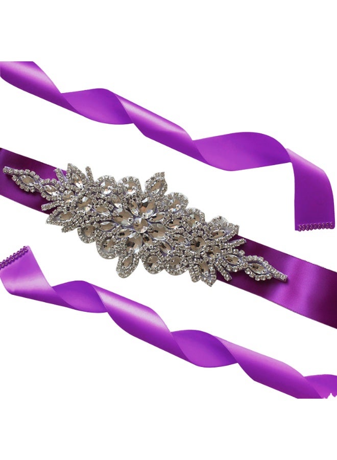 حزام وشاح زهور نسائي للبنات ， لفستان زفاف العروس/فستان زفاف الطفل (أرجواني) - Image 3