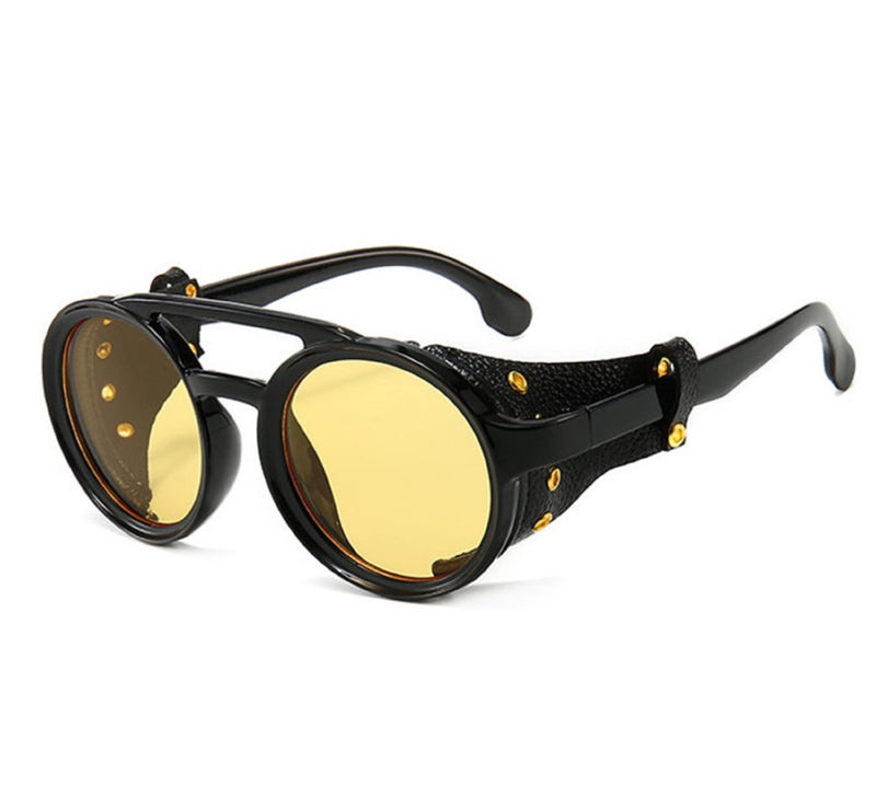 AUGEN by Visions India Retro Vintage Round Flap Unisex Sunglasses (C9) - Image 1