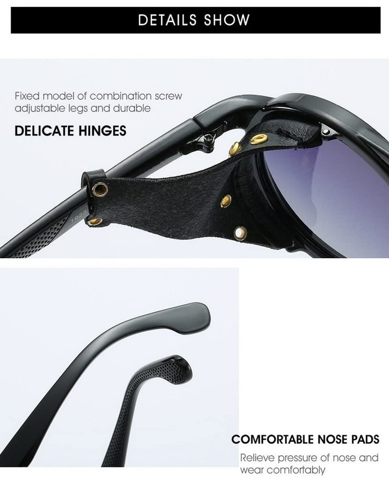 AUGEN by Visions India Retro Vintage Round Flap Unisex Sunglasses (C9) - Image 3