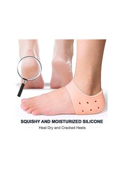 Generic Silicone Gel Heel Pad Socks for Heel Swelling Pain Relief,Dry Hard Cracked Heels Repair Cream Foot Care Ankle Support Cushion - for Men and Women - (Free Size) (1 Pair)  - Image 4