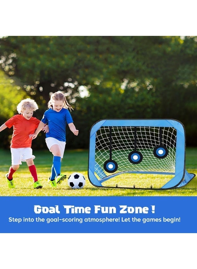 MostNow Soccer Goal، شبكة مرمى كرة قدم قابلة للطي ومحمولة مع حقيبة حمل، معدات تدريب كرة القدم للاستخدام الداخلي والخارجي، 4 أوضاع لمرمى كرة القدم القابلة للطي للأطفال. - Image 2