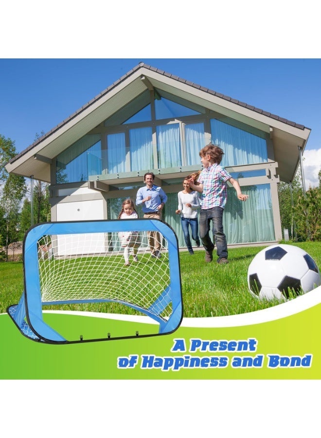 MostNow Soccer Goal، شبكة مرمى كرة قدم قابلة للطي ومحمولة مع حقيبة حمل، معدات تدريب كرة القدم للاستخدام الداخلي والخارجي، 4 أوضاع لمرمى كرة القدم القابلة للطي للأطفال. - Image 5