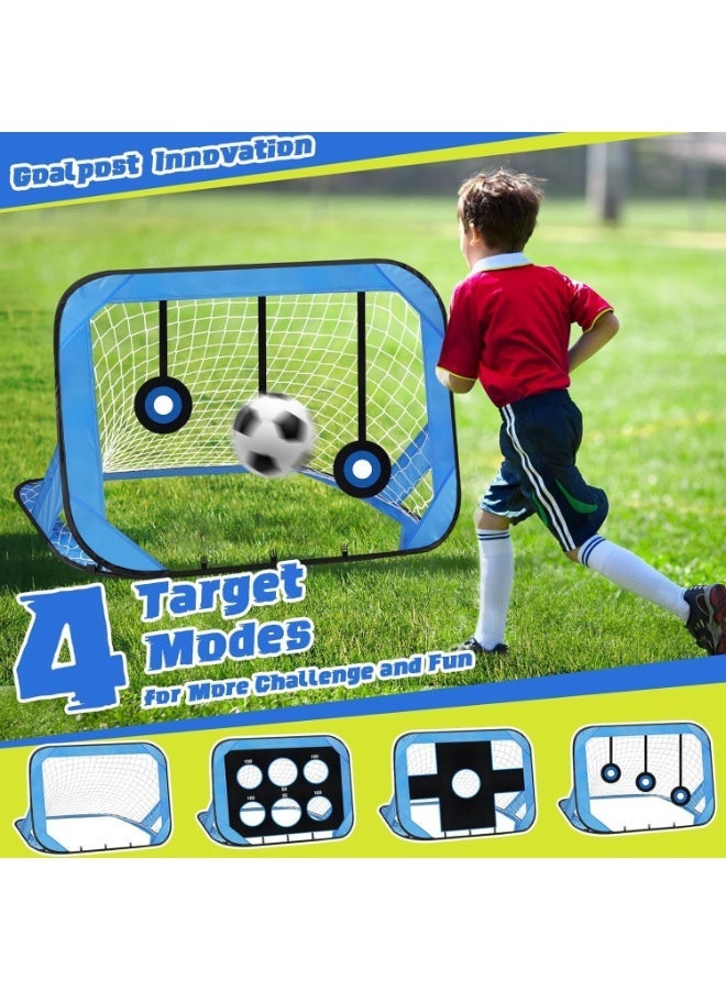 MostNow Soccer Goal، شبكة مرمى كرة قدم قابلة للطي ومحمولة مع حقيبة حمل، معدات تدريب كرة القدم للاستخدام الداخلي والخارجي، 4 أوضاع لمرمى كرة القدم القابلة للطي للأطفال. - Image 4