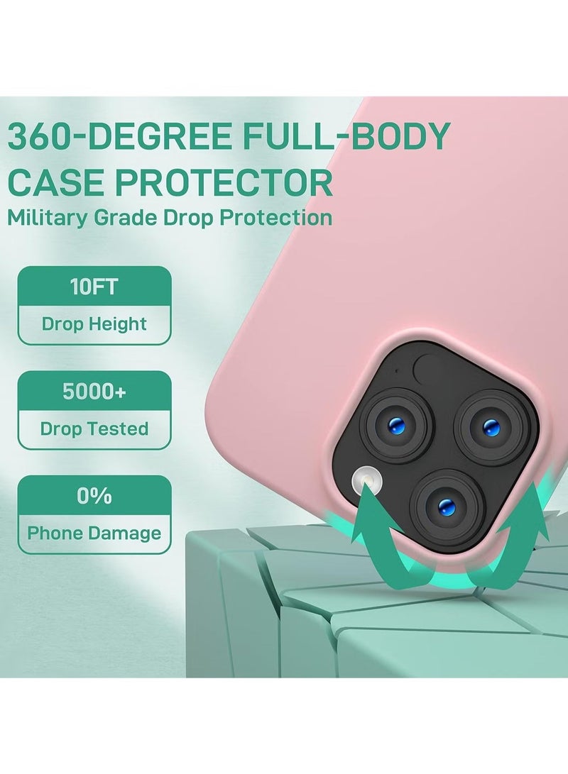 MUNTAQI iPhone 14 Pro Max 6.7 Inch Case with 2-Pack Screen Protector & 2-Pack Camera Lens Protector – Slim Full Coverage, Pink - Image 2