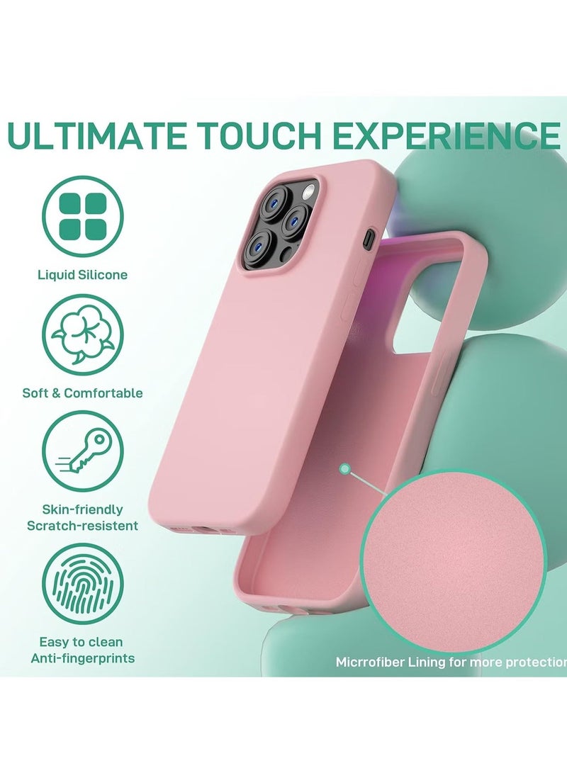 MUNTAQI iPhone 14 Pro Max 6.7 Inch Case with 2-Pack Screen Protector & 2-Pack Camera Lens Protector – Slim Full Coverage, Pink - Image 3