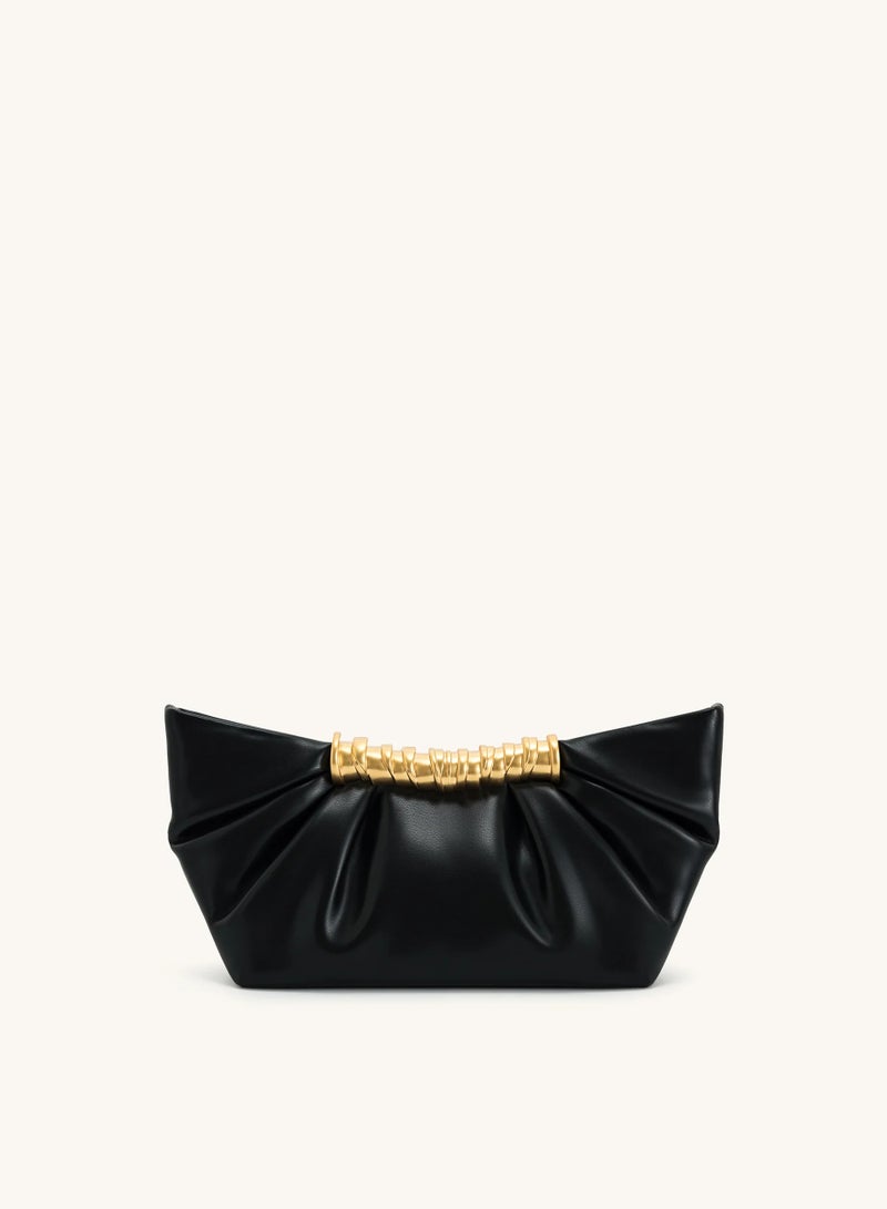 Leia Pleated Clutch - Black - Image 3