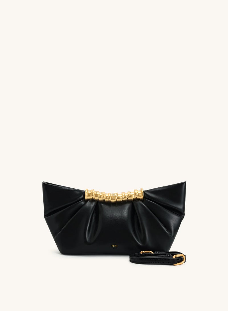 Leia Pleated Clutch - Black - Image 1