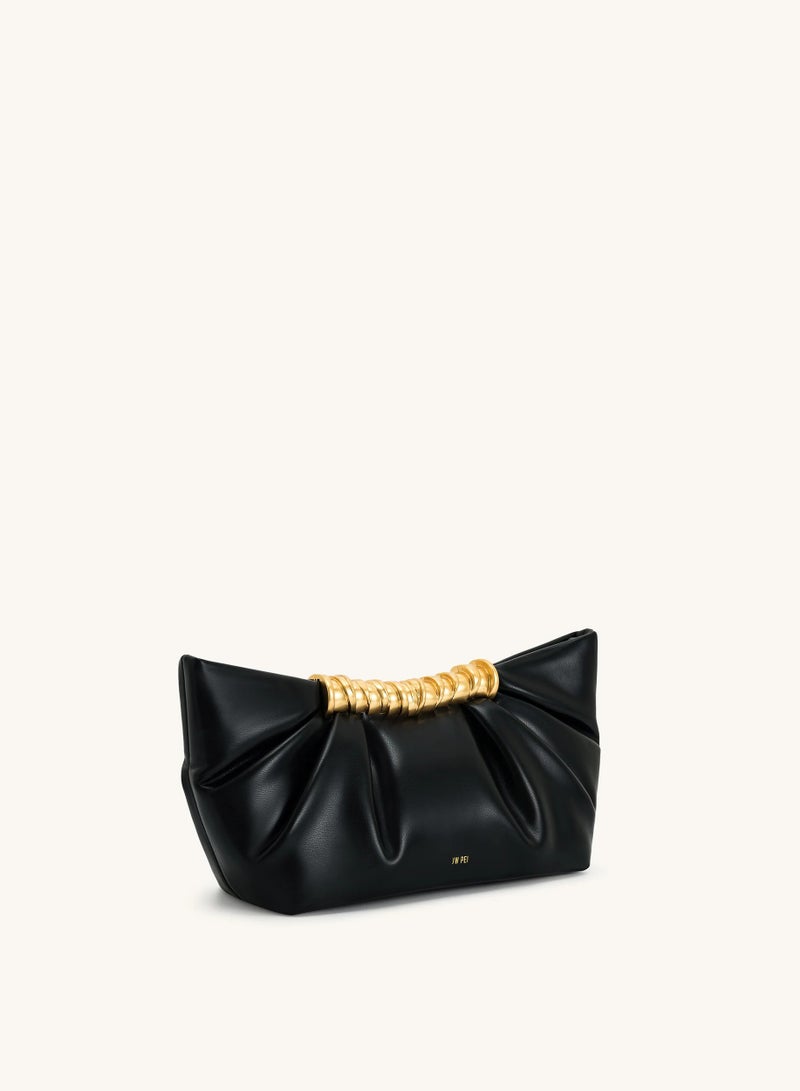 Leia Pleated Clutch - Black - Image 2