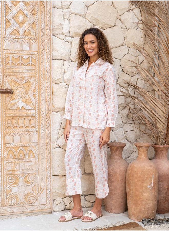 sanskrutihomes All-Over Print Buttoned Shirt and Pyjama Set by Styli  - Image 1