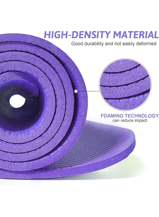 SKY-TOUCH Yoga Mat Non Slip Yoga Mat With Strap Included 10Mm Thick Exercise Mat Ideal For Hiit Pilates Yoga And Many Other Home Workouts - Image 2