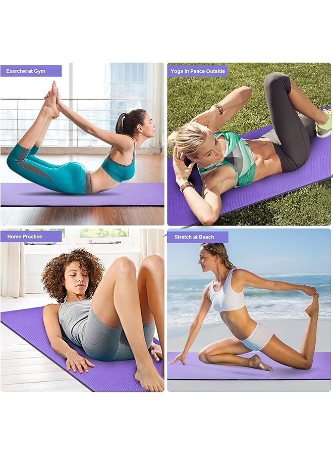 SKY-TOUCH Yoga Mat Non Slip Yoga Mat With Strap Included 10Mm Thick Exercise Mat Ideal For Hiit Pilates Yoga And Many Other Home Workouts - Image 5