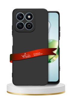 Wtech Honor X7c 4G 2024 Premium Soft Liquid Silicone Case Cover - Black  - Image 1