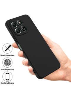 Wtech Honor X7c 4G 2024 Premium Soft Liquid Silicone Case Cover - Black  - Image 2
