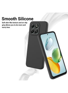 Wtech Honor X7c 4G 2024 Premium Soft Liquid Silicone Case Cover - Black  - Image 3