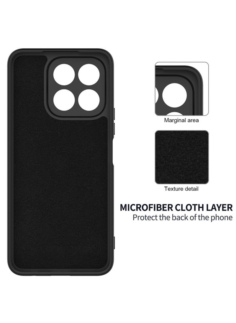 Wtech Honor X7c 4G 2024 Premium Soft Liquid Silicone Case Cover - Black  - Image 5