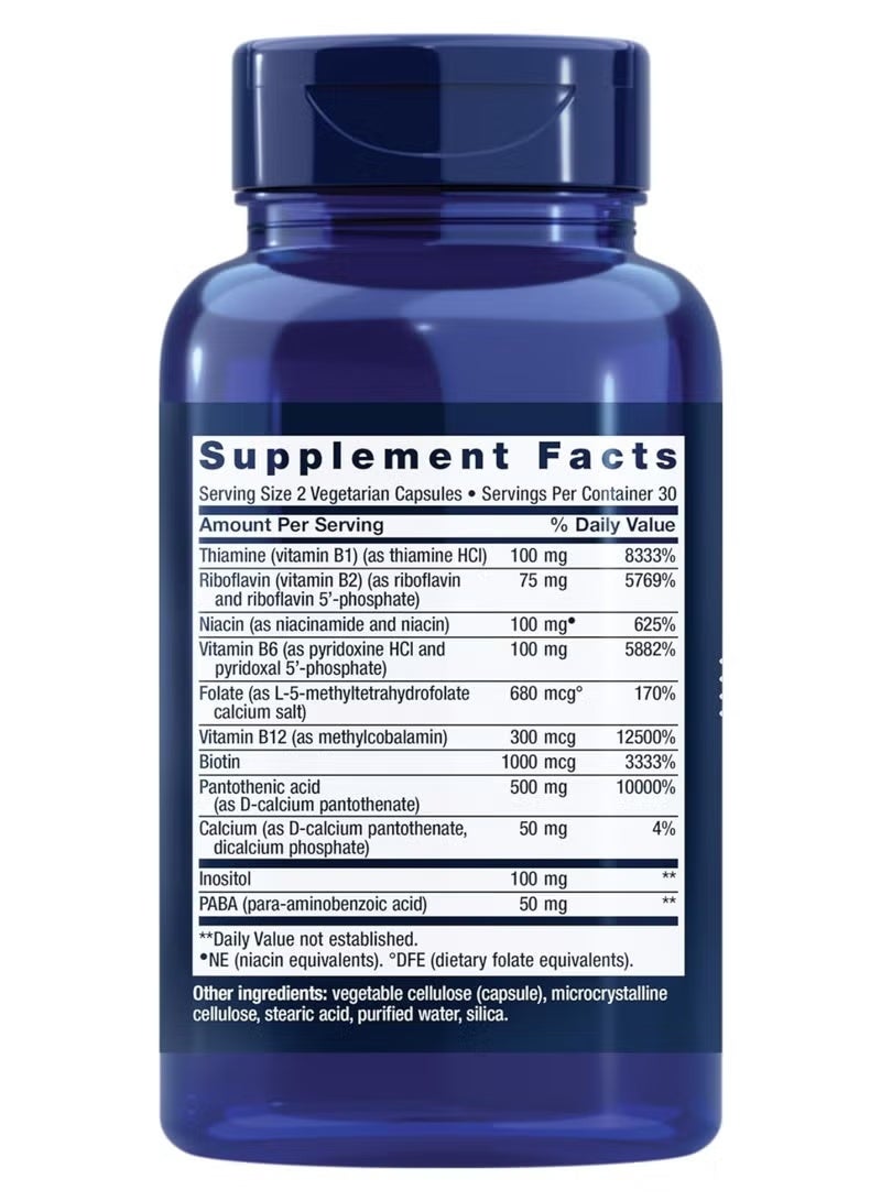 لايف إكستنشن مكمل BioActive Complete B-Complex من Life Extension – فيتامينات ب نشطة إنزيمياً – مكمل غذائي – 60 كبسولة نباتية - Image 2