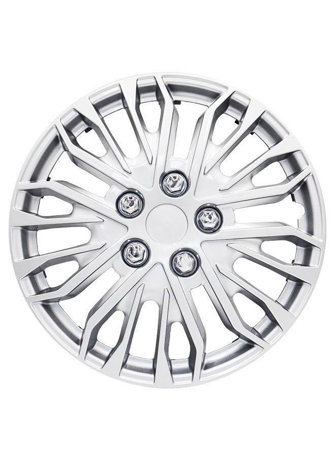 EMTC Pack of 4 EM-3141 Taiwan Wheel Cover | 17" Inch | Silver Universal Nested Style  - Image 2