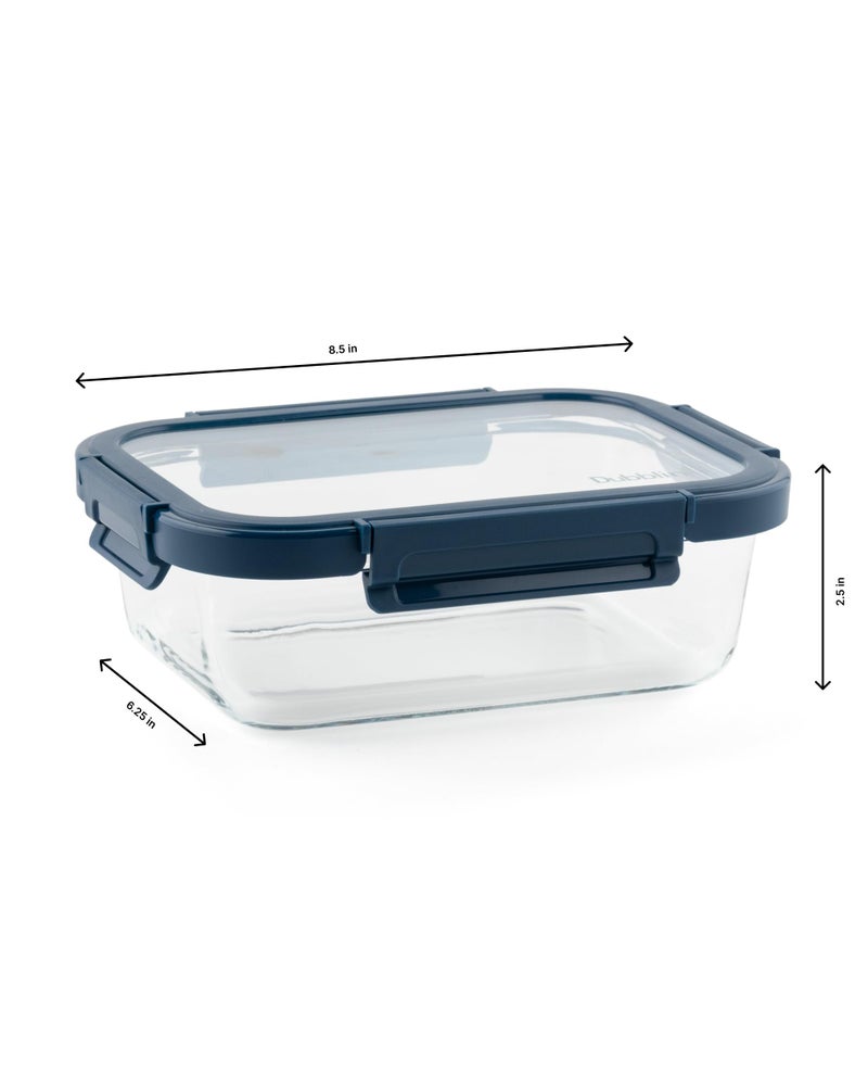 DUBBLIN Keep In Glass Borosilicate Glass Container 1040ml - Rectangular, Clear | Oven, Freezer & Microwave Safe Storage Solution (1 Piece) - Image 4