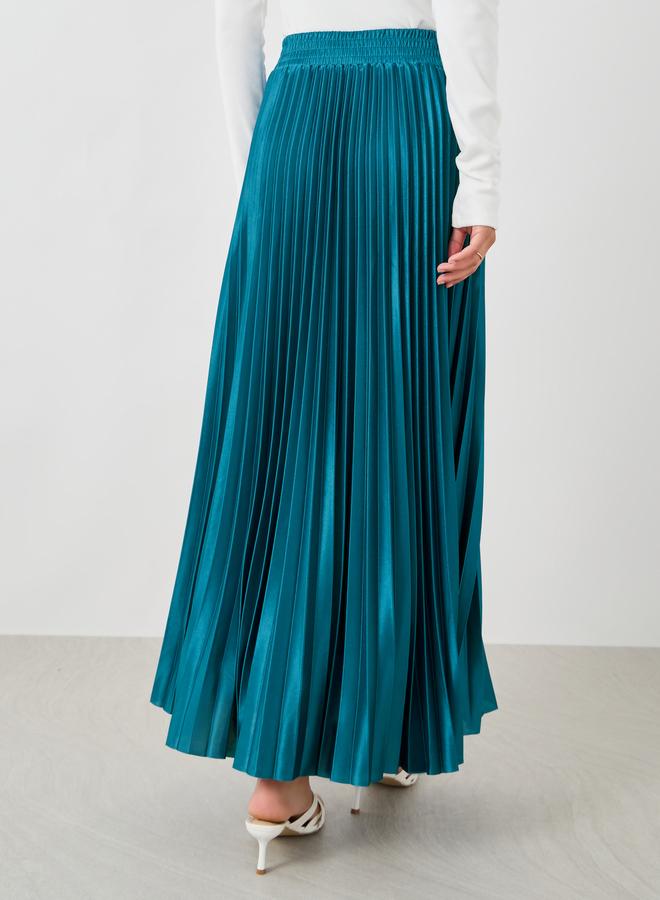 Styli Pleated Elasticated Waistband A-Line Maxi Skirt - Image 4