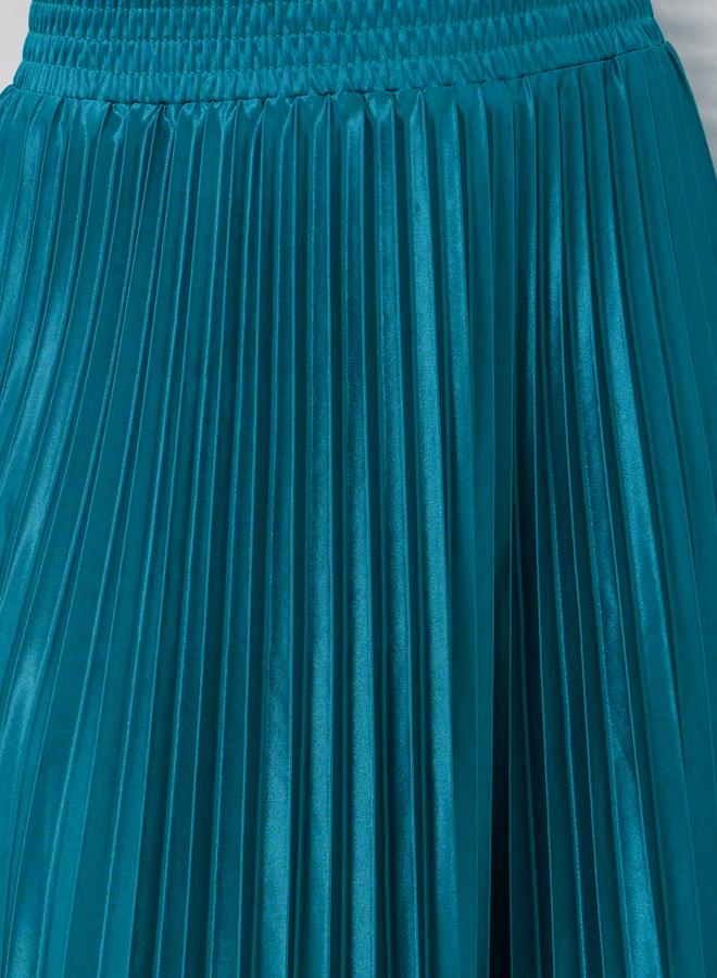 Styli Pleated Elasticated Waistband A-Line Maxi Skirt - Image 3