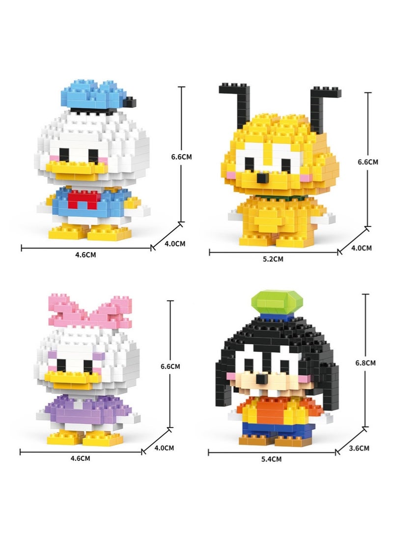 KUBCAR Set Of 4 Donald Duck Building Bricks Set, include Donald Duck, Daisy, Pluto, Goofy，Age 10 And Up, 594 Pieces In Total - Image 2