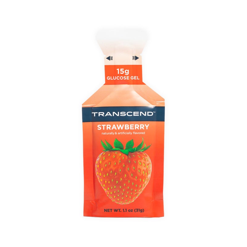 Transcend جيل الفراولة من ترانسند فودز (1.1 أونصة، عبوة من 10) - جيل كربوهيدرات سريع المفعول بنكهة الفراولة - خالي من الكافيين، خالي من الجلوتين - Image 1