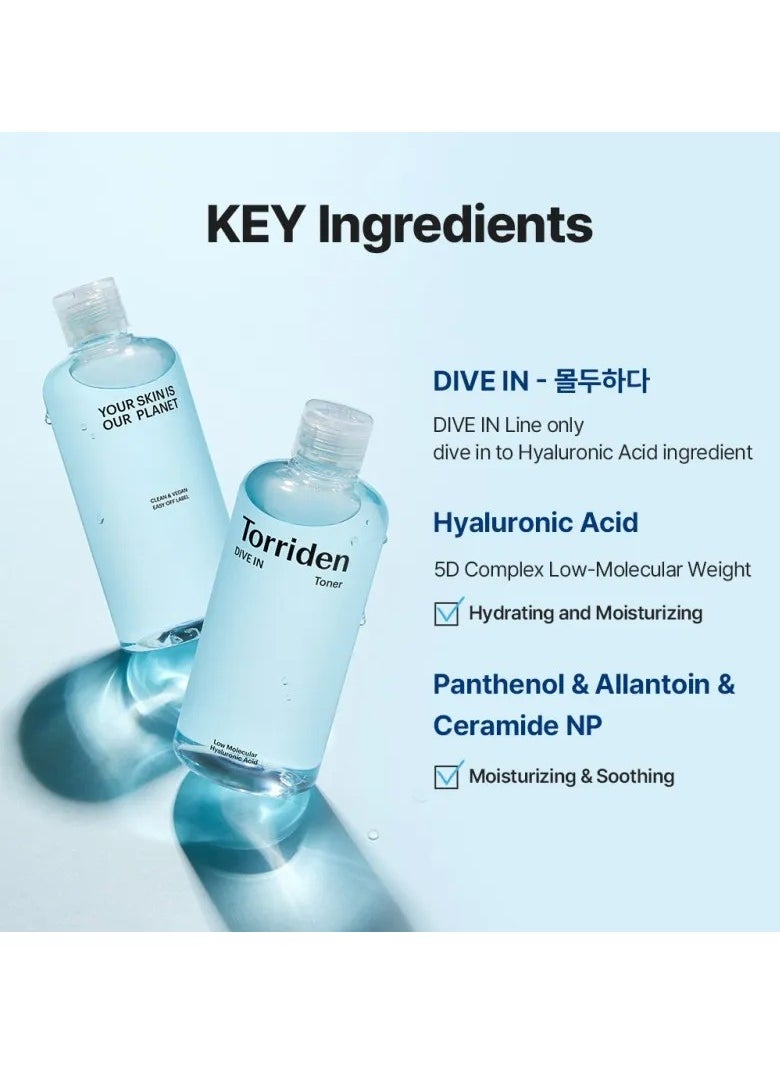 Torriden - DIVE-IN Low Molecule Hyaluronic Acid Toner 300ml