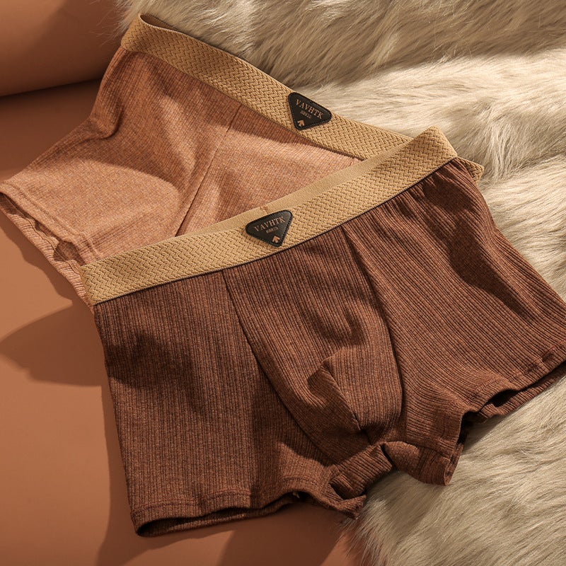 Men'S Pure Cotton Underwear In Maillard Color Series, American Retro Style, New Comfortable And Breathable Men'S Boxer Briefs For Young Men - Image 4