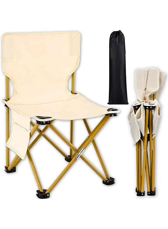 PROMASS Folding Camping Chair - Portable Lightweight Nylon Fabric Outdoor Chair With Cup Holder For Fishing, Beach, Picnic - Collapsible With Carry Bag, Durable, Easy To Use, For Kids - Image 1