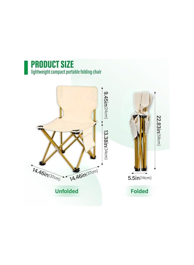 PROMASS Folding Camping Chair - Portable Lightweight Nylon Fabric Outdoor Chair With Cup Holder For Fishing, Beach, Picnic - Collapsible With Carry Bag, Durable, Easy To Use, For Kids - Image 4