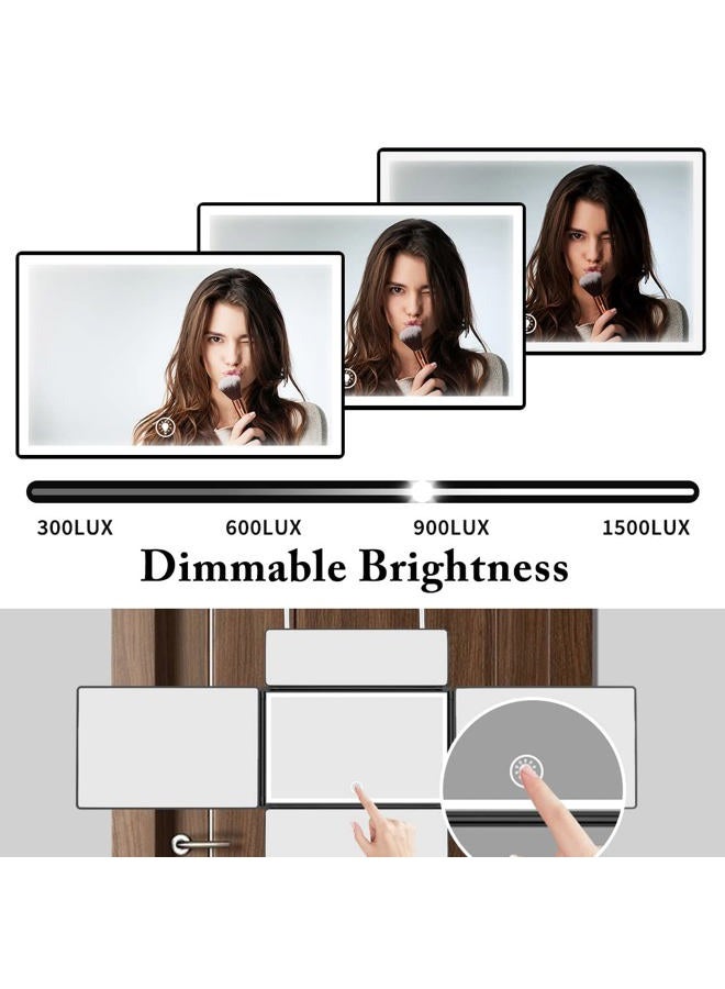 UHdod 5 Way Mirror for Hair Cutting with LED Light, 360° Barber Mirrors with Adjustable Height Brackets, Makeup Mirror for Self Cut, Shaving, Grooming, Good Gifts for Men Women - Image 5