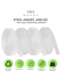 Generic Set of 2 | White Hook and Loop Fastener Tape | 1 Inch in Width, 25 Yards per Roll | Non-Adhesive, Durable Closures for Fabric, Crafts, Apparel, Home Projects, DIY, and Holiday Decorations  - Image 5