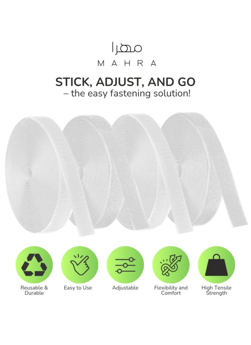 Generic Set of 2 | White Hook and Loop Fastener Tape | 1 Inch in Width, 25 Yards per Roll | Non-Adhesive, Durable Closures for Fabric, Crafts, Apparel, Home Projects, DIY, and Holiday Decorations  - Image 5