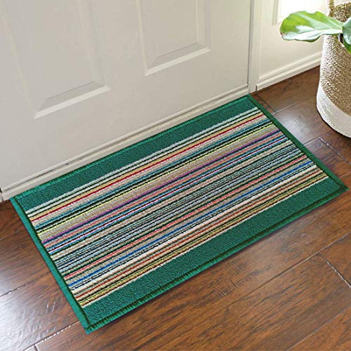 Status Contract Status Unique Design Floor Door Mats in Home Decor Soft Kitchen Living Area Bathroom Office Entrance Non-Slip Washable Dirt Trapper (38x 58 cm) (Purple) (Green) - Image 1
