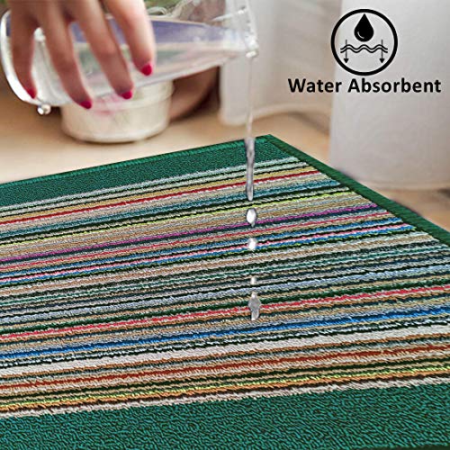 Status Contract Status Unique Design Floor Door Mats in Home Decor Soft Kitchen Living Area Bathroom Office Entrance Non-Slip Washable Dirt Trapper (38x 58 cm) (Purple) (Green) - Image 5