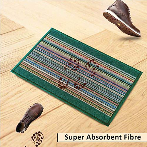 Status Contract Status Unique Design Floor Door Mats in Home Decor Soft Kitchen Living Area Bathroom Office Entrance Non-Slip Washable Dirt Trapper (38x 58 cm) (Purple) (Green) - Image 2