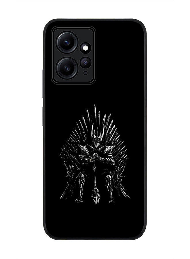 Stylizedd حافظة سوداء متينة لهاتف Redmi Note 12 4G، حافظة رفيعة مرنة بحواف مطاطية مضادة للسقوط - GOT One Throne - Image 1