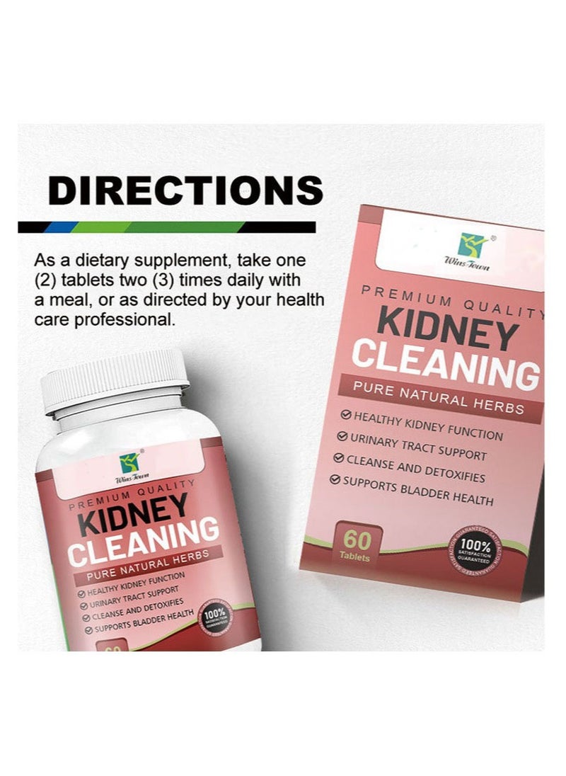 Wins Town - Kidney Cleaning Pure Natural Herbs, Safe Healthy Kidney Cleanse Detox Support Supplement, Small Easy To Take Kidney Support Tablets For Urinary Tract, Bladder And Kidneys - Image 1