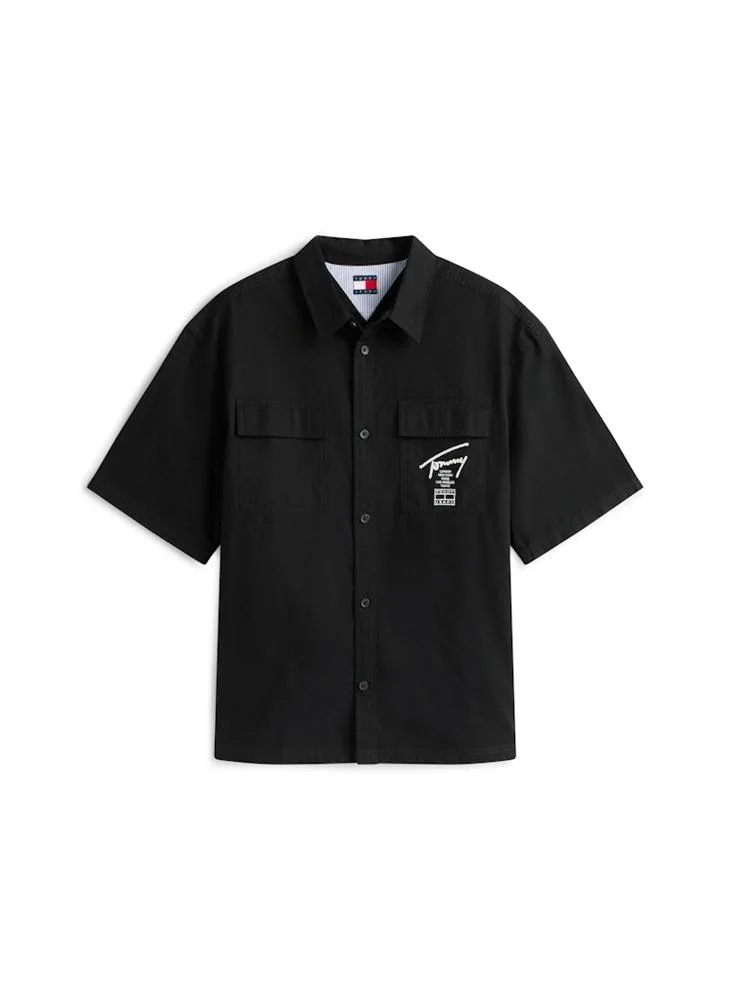 TOMMY JEANS  Boxy Fit Signature Short Sleeve Oxford Shirt for Men | Best Price UAE
