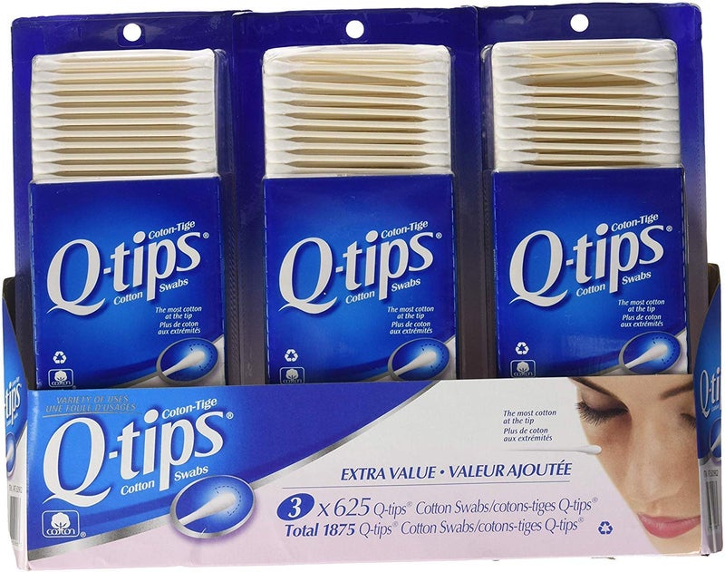 Q-tips 3 x Q-tips Cotton Swabs, 625 ct - Image 1