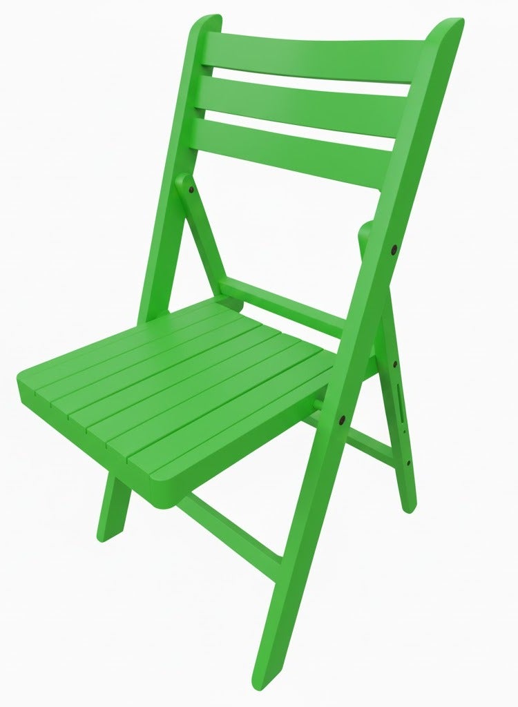 A lightweight Foldable Wooden Chair that's easy to store suitable for the kitchen home gardens green color