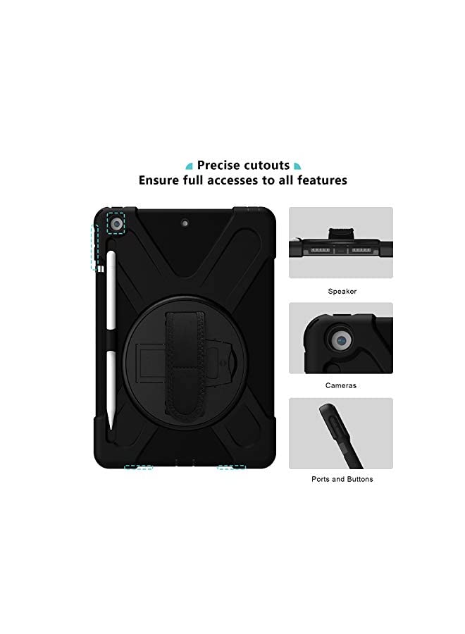 Procases ProCase iPad 10.2 Case 2021 iPad 9th/2020 iPad 8th/2019 iPad 7th Generation Case, Rugged Heavy Duty Shockproof Rotatable Kickstand Protective Cover for 10.2" iPad 9th/8th/7th Gen -Black - Image 5
