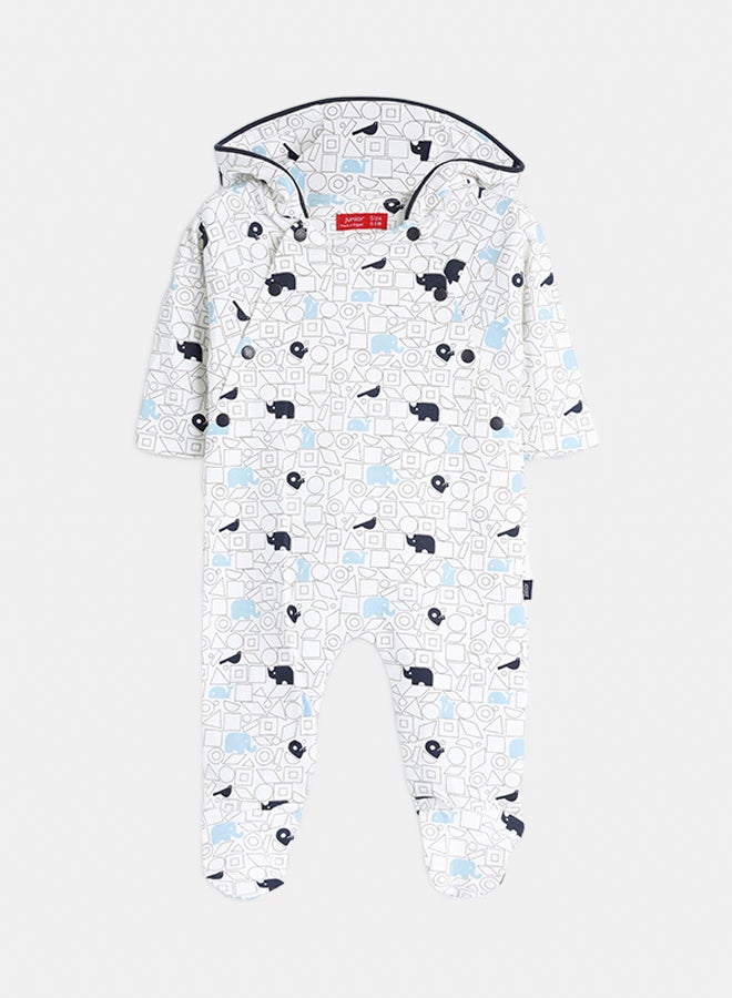 Baby Boys Interlock Hooded Jumpsuit