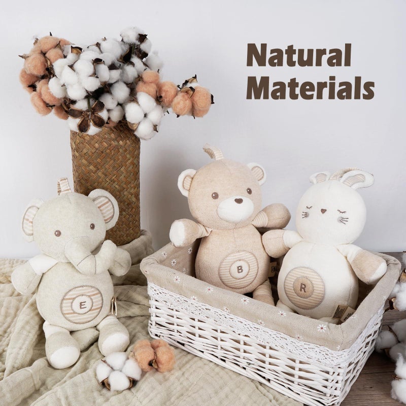COTTONBEBE Newborn Baby Toys Soft Cotton Stuffed Bunny Toy with Lullaby Music for Boy  Girl Babies 0346 MonthsEaster Gift for Baby Rabbit - Image 3
