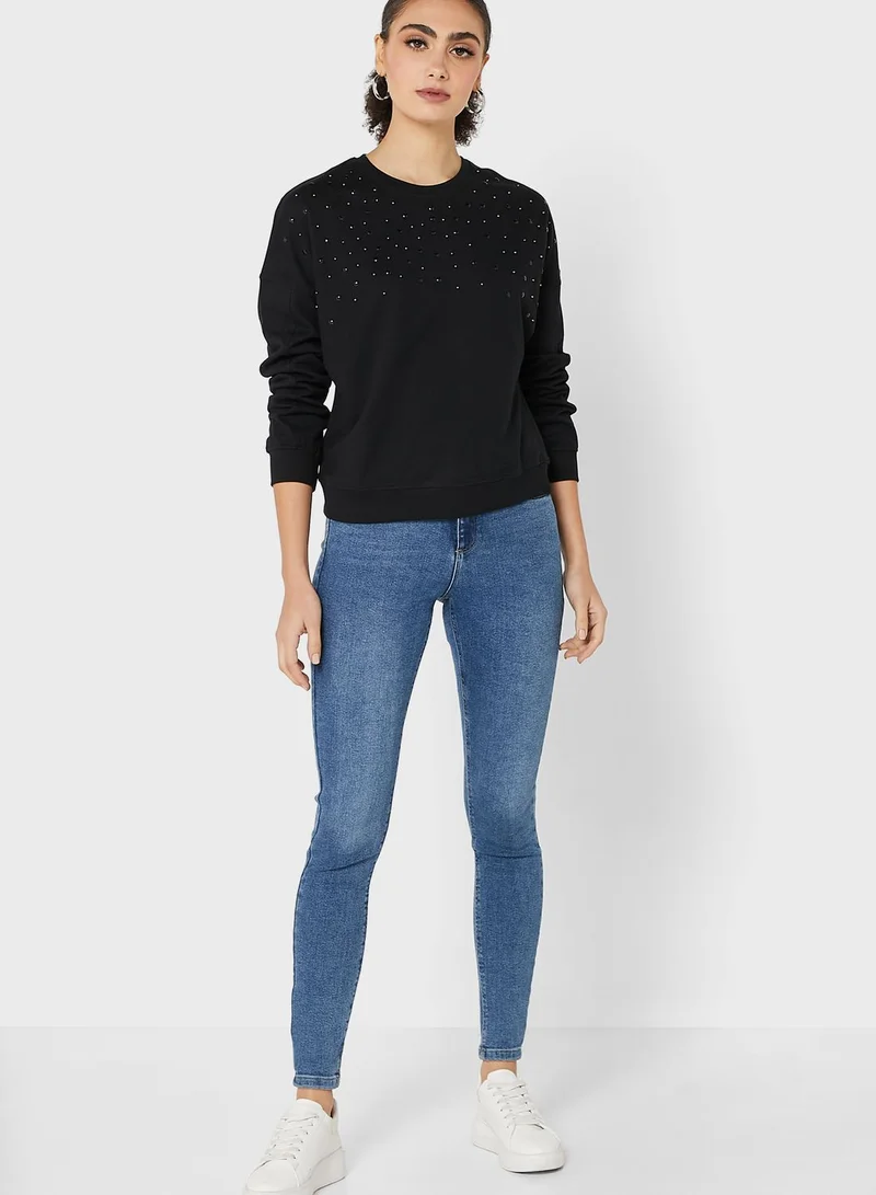 ONLY Printed Round Neck Sweater