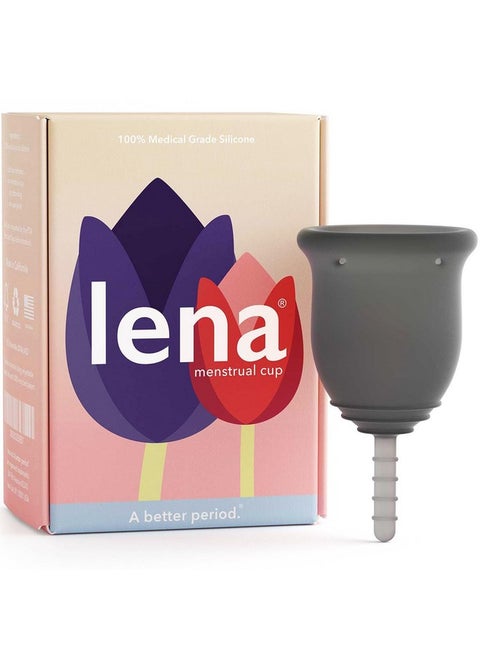Menstrual Cup Reusable, Soft Silicone, Light & Heavy Flow, Beginner Use Ideal Alternative To Tampons, Pads, Period Underwear Period Solution Regular Capacity Gray